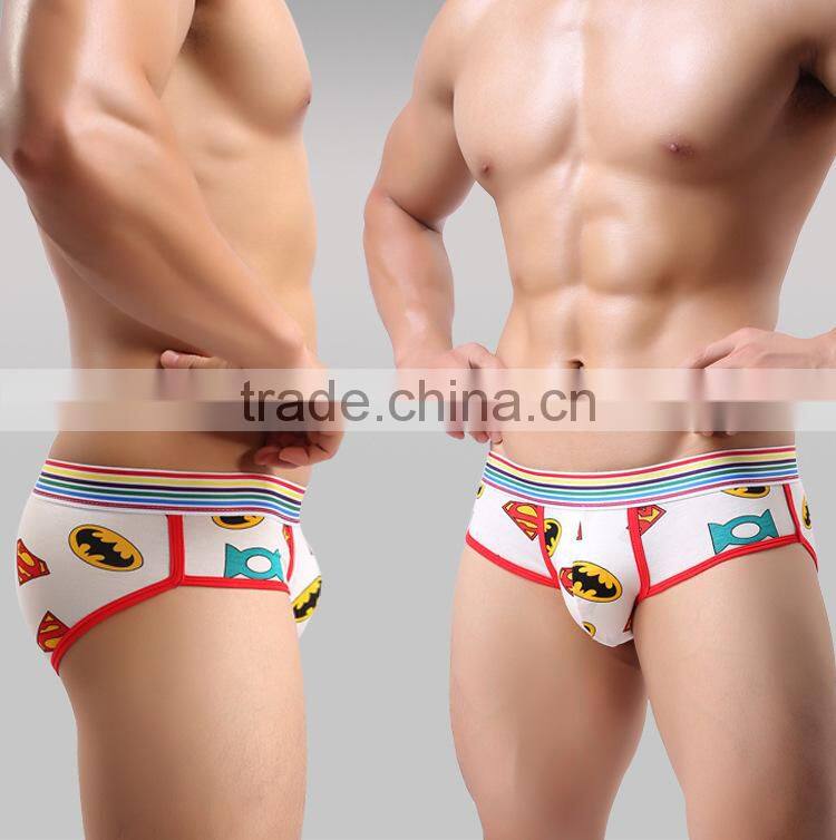 MGOO New Arrival Super Man Cartoon Boxer Brief Funny Hot Sell Sexy Panties Thongs MB028