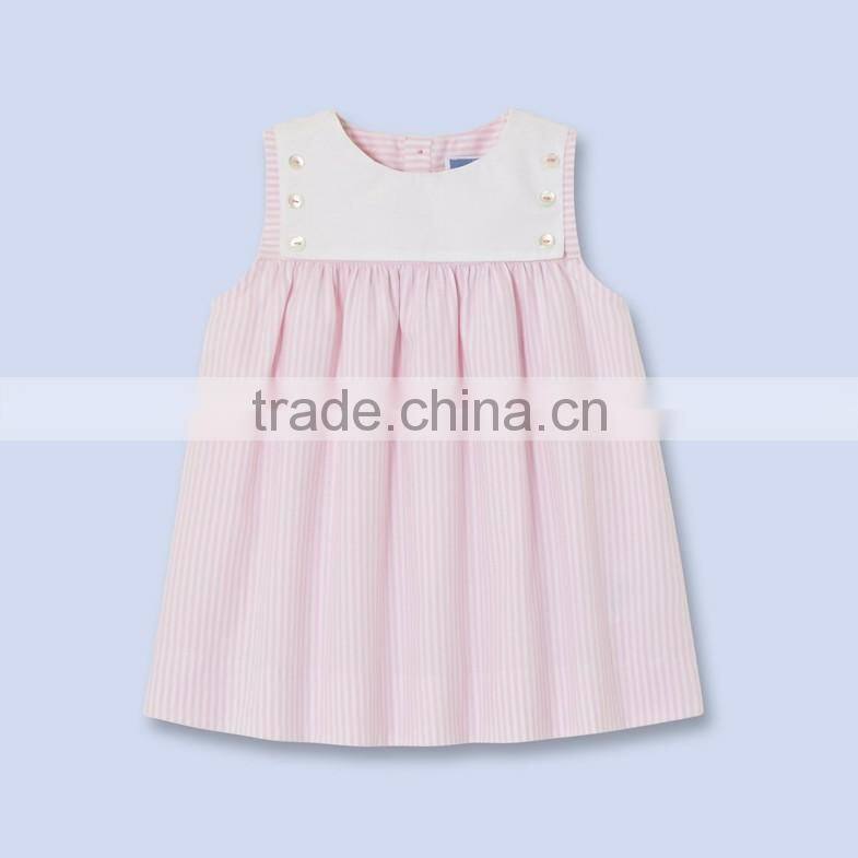 CPSIA Baby Frock Design Pink Striped Birthday Baby Dresses