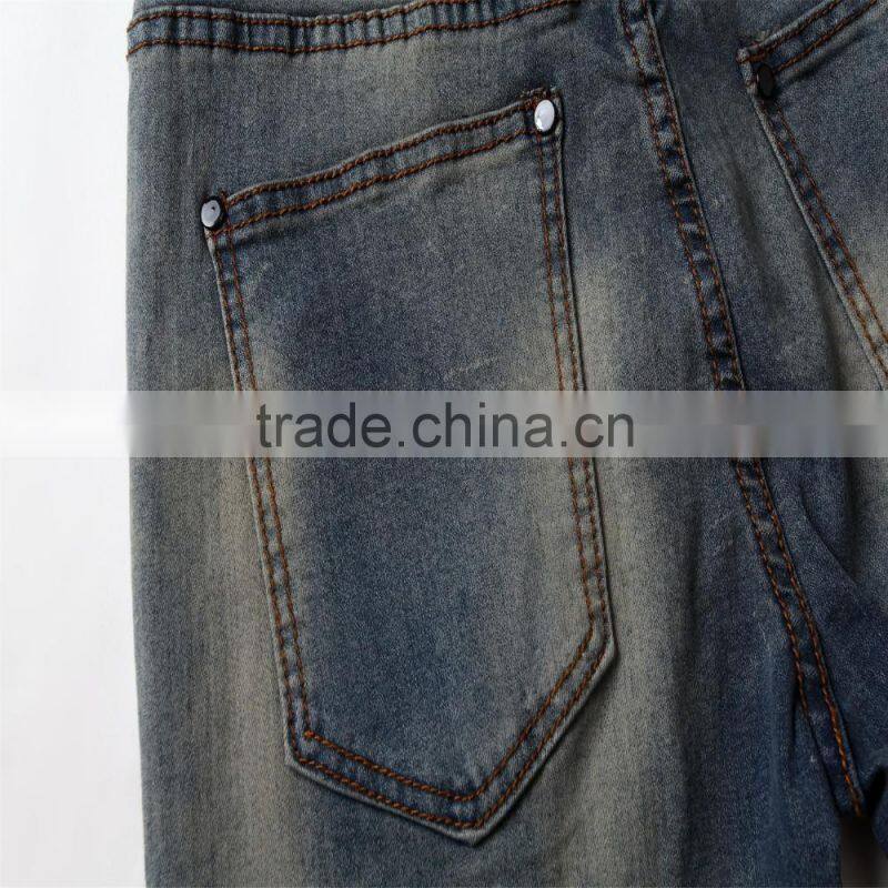 2016 Hot men's fashion men's jeans biker jeans hole personality male personality pants beggar