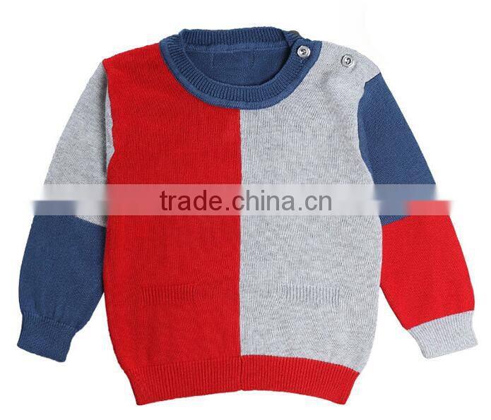 2017 2018 baby boys stylish contrast block color pullover sweaters