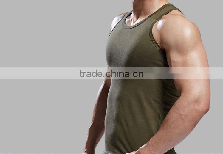 trade assurance custom 100% cotton close-fitting gym plain mens tank top