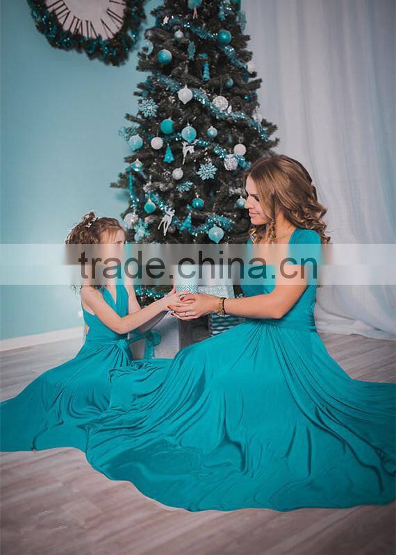 Many Ways Wear Evening Dresses 2017 Maxi Dresses Long Mother Daughter Matching Dress