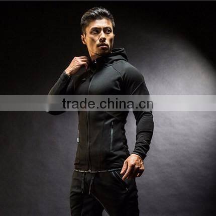 2017 wholesale sports shirt custom autumn and winter absorbent heavyweigh breathable dry zipper long sleeved sweatshir suit men