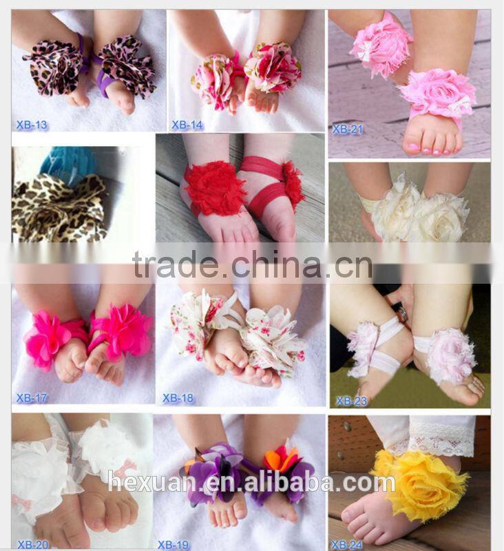 TOP BABY Sandals Barefoot Sandals Foot Ties girls Toddler flower Shoes