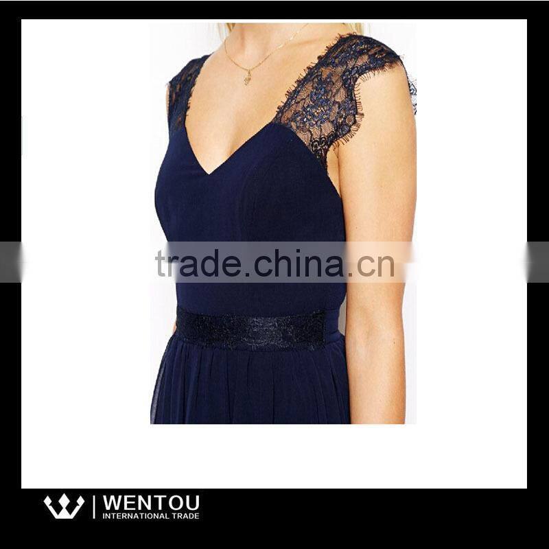 European Style Women Sleeveless Casual Lace Dress