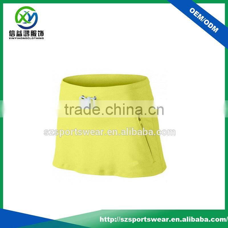 Bright Color Polyester Slim Fit Quick Dry Sport Lady Skirt