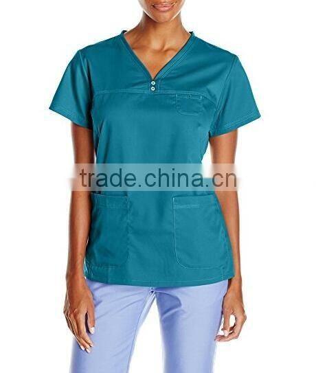 Colorful 2017 custom fashionable Scrub Top nurse hospital uniforms medical scrubs designs