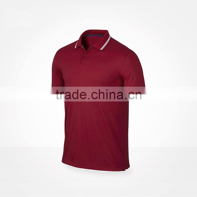 two-button placke knitted pique gym sports series maroon polo shirt