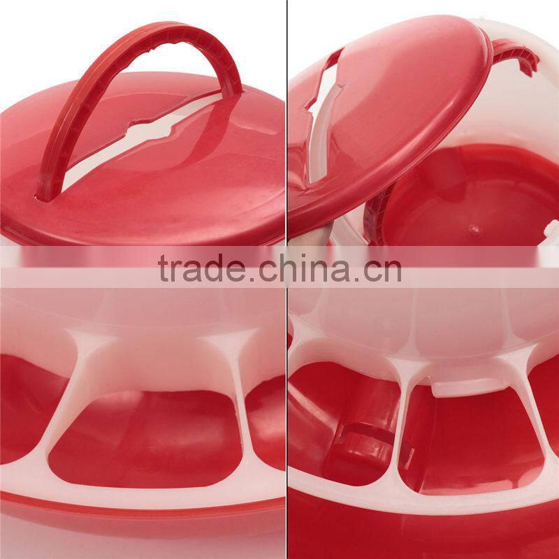 Best Promotion Red+White 6kg Chicken Chicks Hen Feeder And 6 Liter Poultry Drinker Waterer Plastic