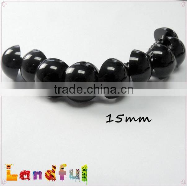 15mm Black Plastic Safety Eyes for Bear Doll Animal Puppet Making