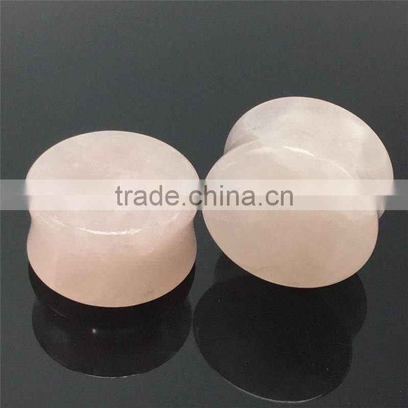 Bulk Rose Quartz High Polished Organic Stone Ear Expander Stone Ear Stretcher