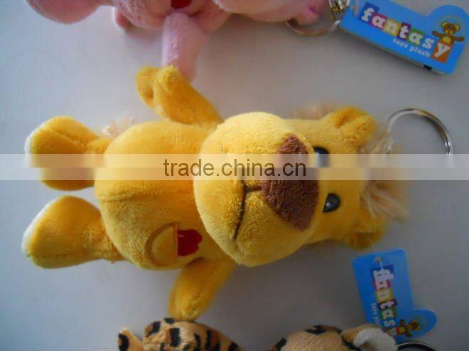 factory supply good quality plush mobile keychain toys with metal ring