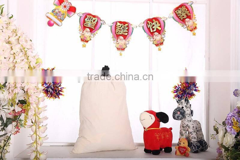 In stock Christmas packaging canvas Santa sack bag with drawstring M6073106