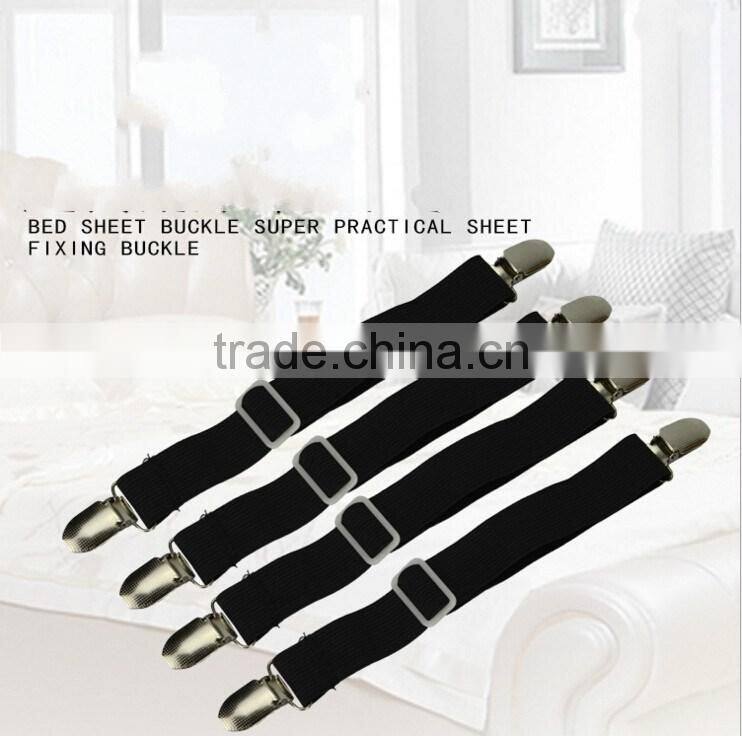 Adjustable Bed Sheet Corner Holders Elastic Grippers Suspenders Holder Straps 4 Pack