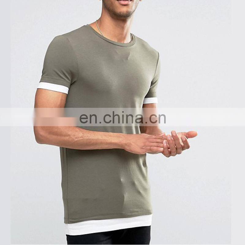 Longline Combed Cotton T Shirt Black Color