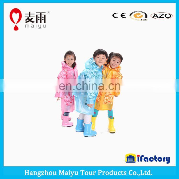 Maiyu 100% waterproof kids raincape cute with hood