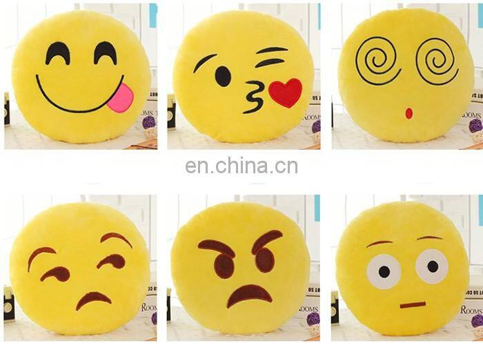 Emoji Kissing Heart Pillow Plush Round Cushion Stuffed Toy Doll for Kids Bed
