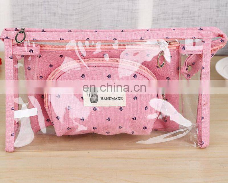 Fashion storage bag three piece set cosmetic bag customized handbag wholesale for women