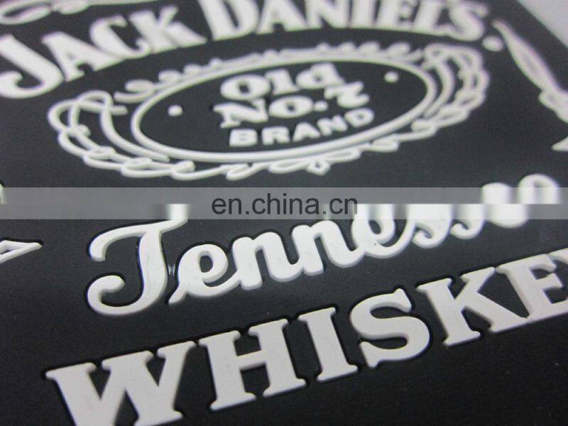 Personalized square soft pvc beer drink pad and cup stacking mat