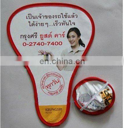 Cheap decorative hand shape customized foldable frisbee fans