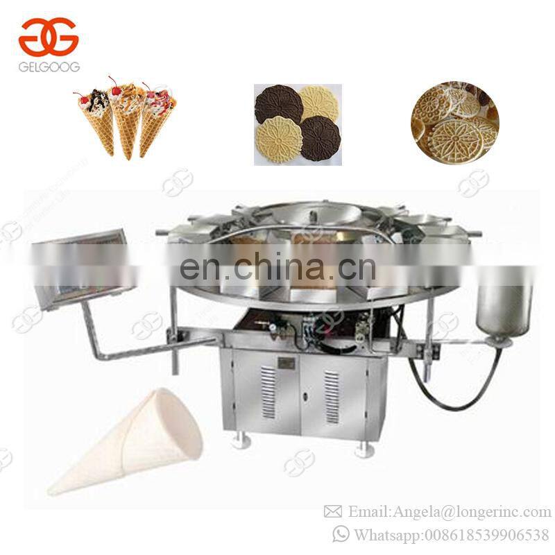 Industrial Semi Automatic Pizzelle Cookies Waffle Ice Cream Waffle Cone Maker Kuih Kapit Baking Rolled Sugar Cone Machine Price