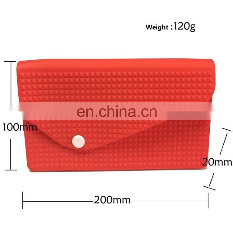 Wholesale 20*10cm Women Phone Bag Silicone Purse Pouch Girls Fashion Silicone Card Holder Wallet