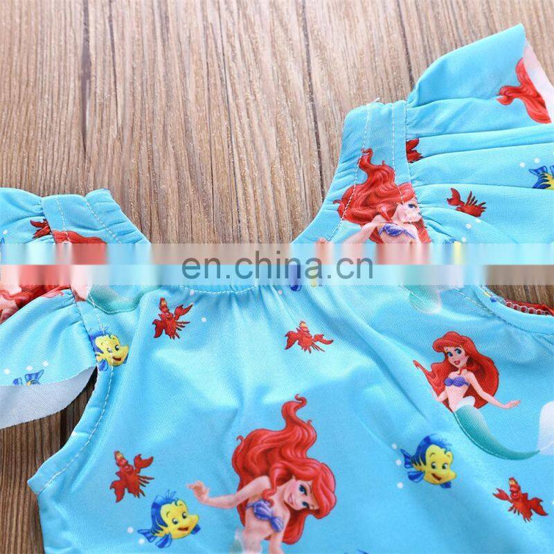 2018 Girls Swimwear Girl SwimSuit Ruffle Rompers for Kids