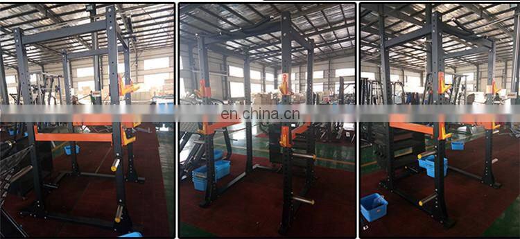 A multifunctional fitness machine squat horizontal push rack with single pull bar for the gym