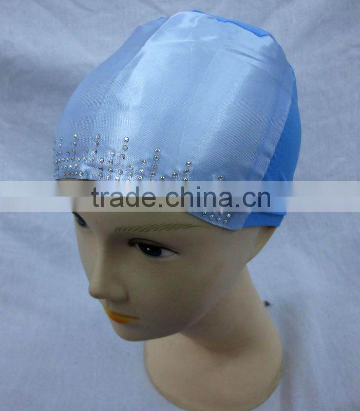 U068 HOT BEADED SATIN MUSLIM UNDERSCARFS/ISLAMIC INNER CAP