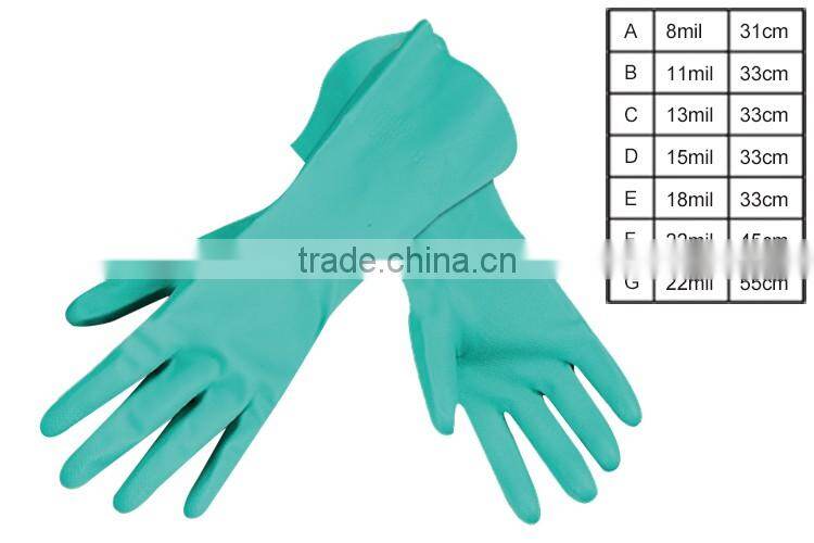 green cut resistant nitrile gloves, safety work gloves LG065