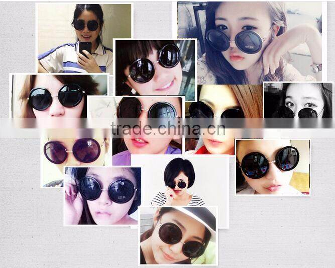 many colors available new model women and men's fashion round sunglasses 2016