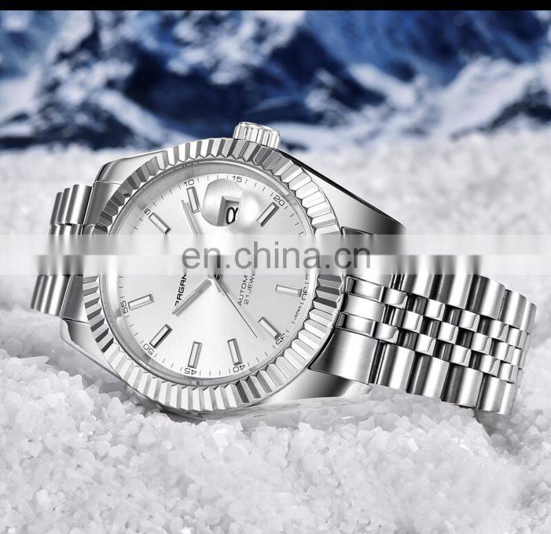 PAGANI DESIGN 1645 High quality gold wrist watch stainless steel automatic luxury men watch numeric