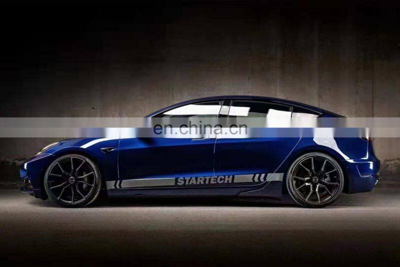 Runde In Stock New Automotive Kit For Tesla Model 3 Upgrade ST Style Body Kit Front Rear Bumper Side Skirts Spoiler