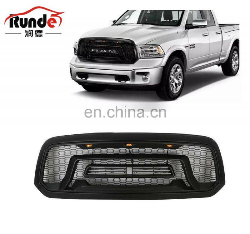 Runde Car Modification Accessories ABS Material Front Grille With Lamp For 2013-2018Dodge Ram 1500 Pickup front grille