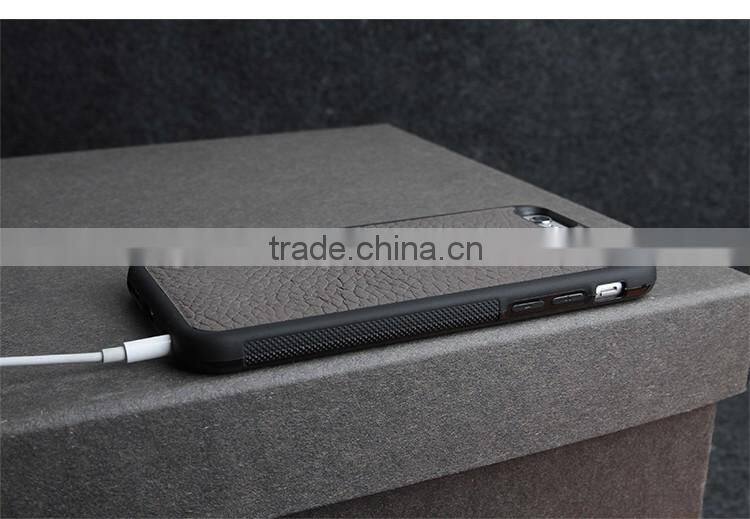 high quality pebble genuine leather case for iphone 6 / 6S plus cow leather case