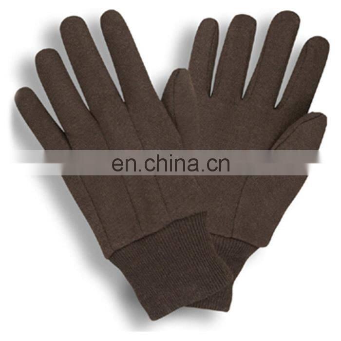 Oil and Gas Industry Men Knit Wrist Brown Jersey Cotton Construction Gloves,Warm Cotton Gloves