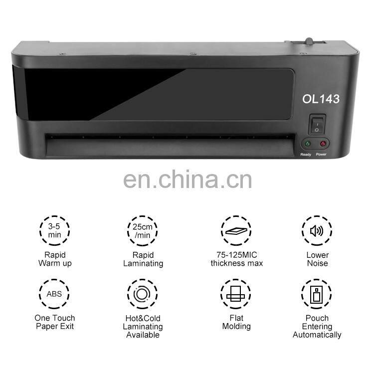 Factory Price Customized A4 A5 A6 Office Equipment Portable Pouch Thickness 75-125mic Sheet Plastic Paper Automatic Laminator