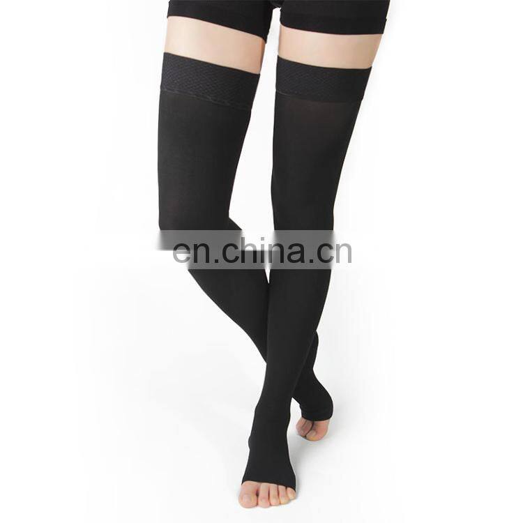23-32mmhg Open Toe Medical Compression Socks Knee High Graduated Custom Logo Footless Thigh High Compression Stockings