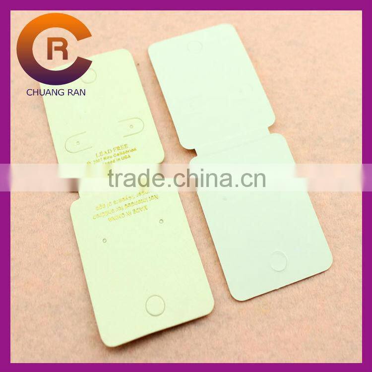 Paper cream color hook shape earring necklace bracelet display card