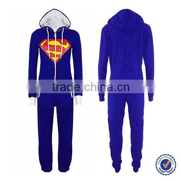 Adult Women Men Hooded Zip Jumpsuit Onesie Sleepwear Pajamas New