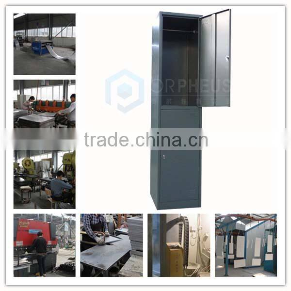 Cheap time-proof KD 2 doors storage locker, metal golf locker,school double tier steel locker