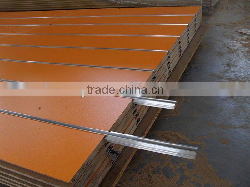 shengze wood & furniture produce good quality slot mdf for supermarket use