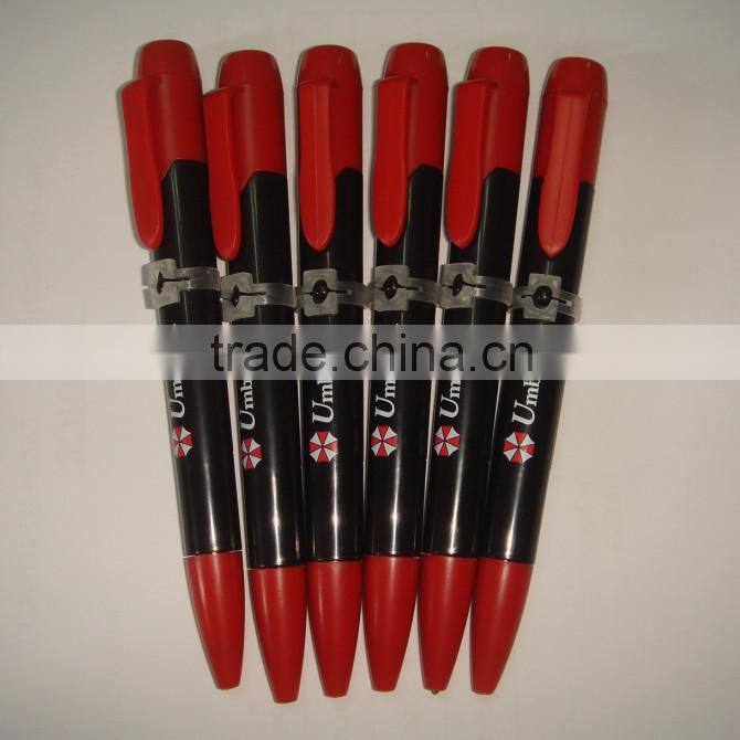 2015 hot plastic led projector pen light of all kind logo to advertising