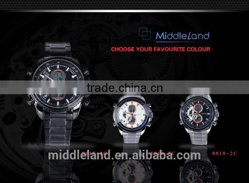 Middleland brand factory price LED best supplier for America market 8018 stainless steel watch