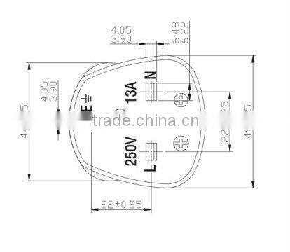 3 Pins U.K.right angle ac power plug