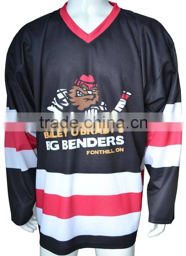 team High Quality Sublimation Ice Hockey Jersey and tops and pants 100% polyester hockey jersey