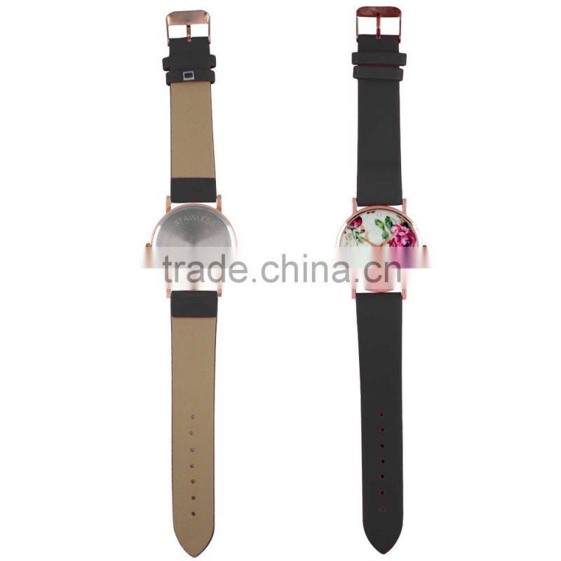 FT1432 High quality stainless steel case back floral analog fashion watch
