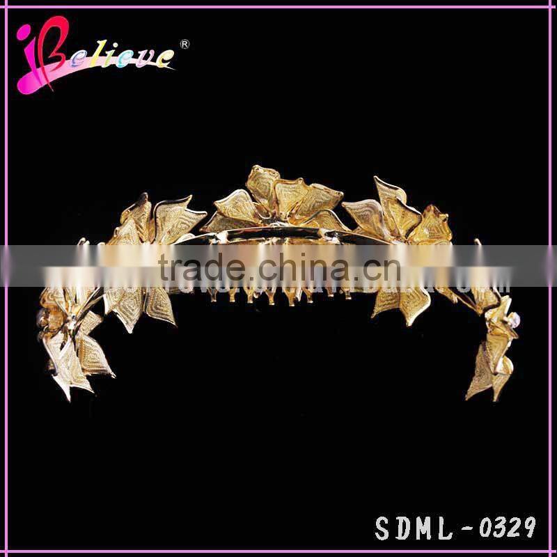 Indian gold hair accessories popular in Dubai spike hair comb flower headband