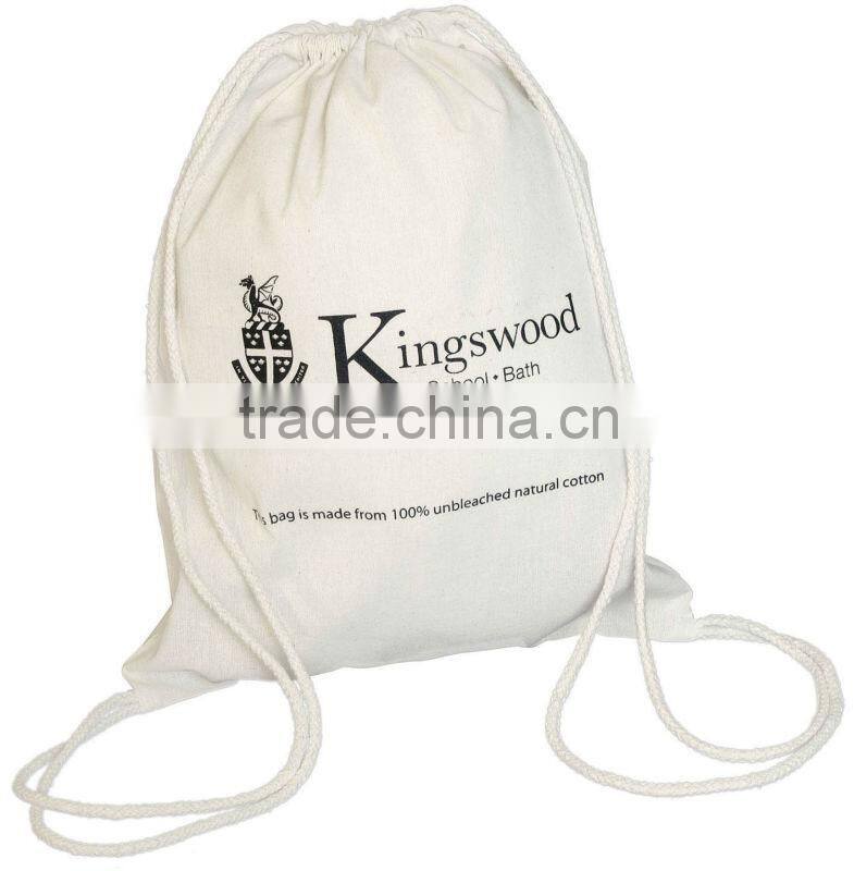 2013 High quality backpack cotton drawstring bag
