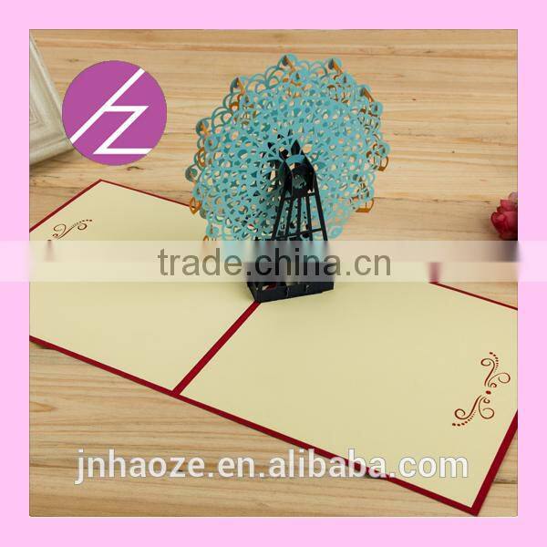 2016 grace free design top quality 3d greeting card wedding card 3d laser cut greeting card 3D-20